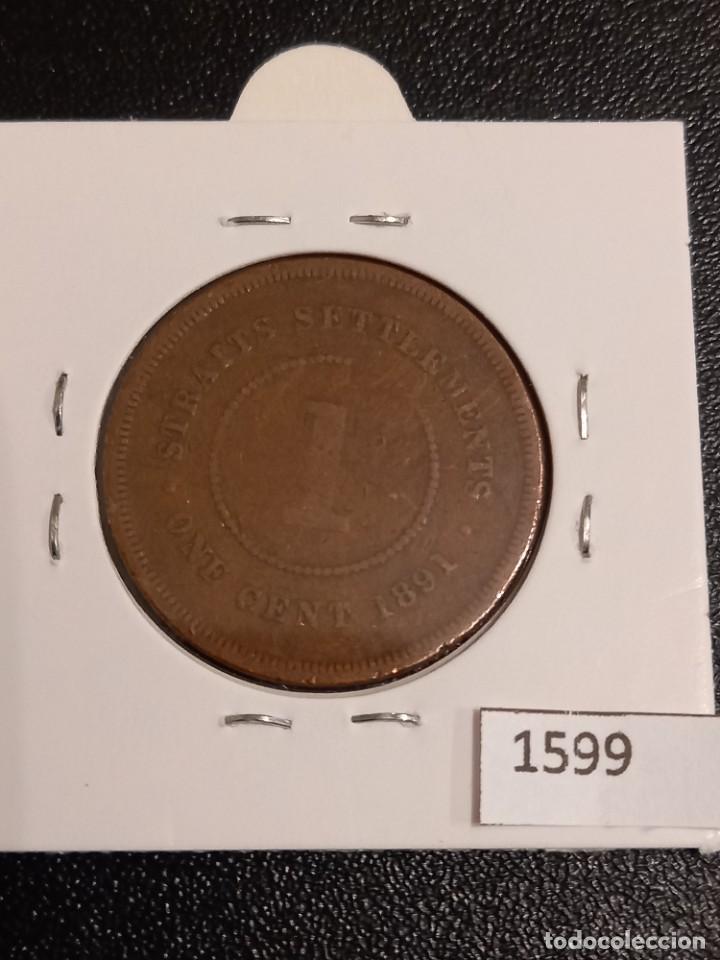 Monedas antiguas de Ocean&iacute;a: Malasia 1 c&eacute;ntimos 1891 - Foto 2