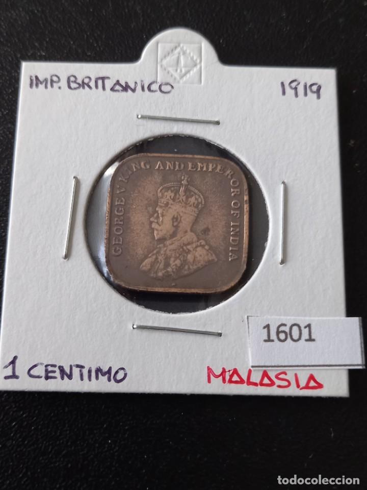 Monedas antiguas de Ocean&iacute;a: Malasia 1 c&eacute;ntimos 1919 - Foto 1