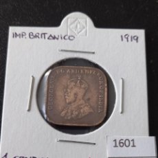 Monedas antiguas de Oceanía: MALASIA 1 CÉNTIMOS 1919. Lote 314123888