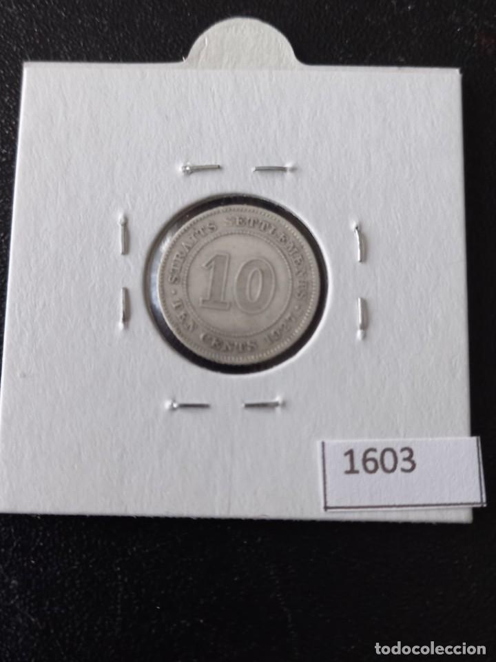 Monedas antiguas de Ocean&iacute;a: Malasia 10 c&eacute;ntimos 1927 - Foto 2