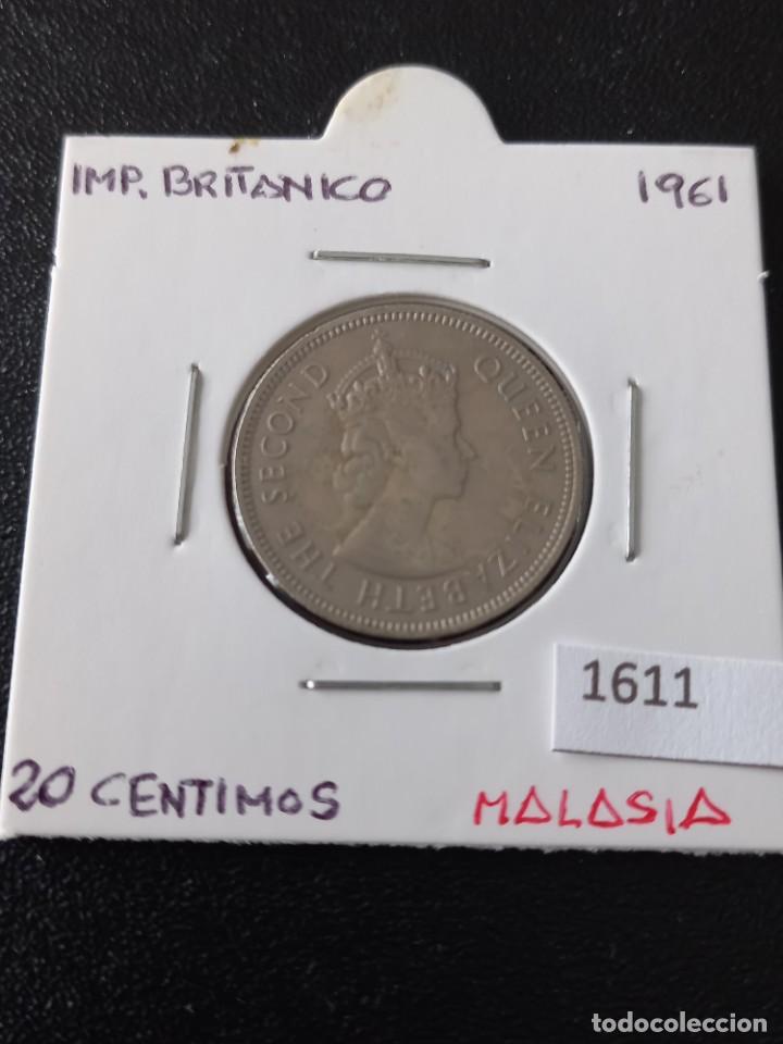 Monedas antiguas de Ocean&iacute;a: Malasia 20 c&eacute;ntimos 1961 - Foto 1