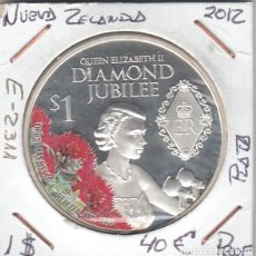 Monedas antiguas de Oceanía: E2311 MONEDA NUEVA ZELANDA 1 DOLAR 2012 PLATA PROOF 40