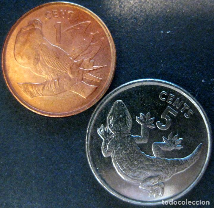 Monedas antiguas de Ocean&iacute;a: Kiribati, Set de 2 monedas (1992/1979) ''Fauna'' : 1 y 5 cents./ Sin Circular./ (Ver Fotos).
