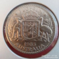 Monedas antiguas de Oceanía: MONEDA DE PLATA DE AUSTRALIA, M - MELBOURNE, 1 FLORÍN 1963, BUEN EJEMPLAR, VER FOTOS.. Lote 321777428