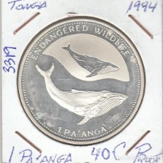 Monedas antiguas de Oceanía: E3319 MONEDA TONGA 1 PA'ANGA 1994 PROOF 40