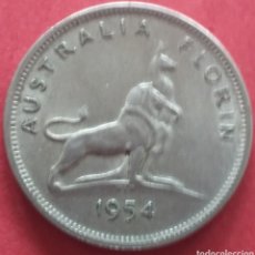 Monedas antiguas de Oceanía: AUSTRALIA 1 FLORIN DE PLATA 1954 (VISITA A AUSTRALIA DE LA REINA ISABEL II). Lote 366338891