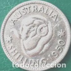 Monedas antiguas de Oceanía: MONEDA AUSTRALIA 1950 1 SCHILLING PLATA. Lote 340471163