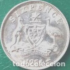 Monedas antiguas de Oceanía: MONEDA AUSTRALIA 1954 6 PENCE PLATA. Lote 340471233