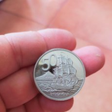 Monedas antiguas de Oceanía: MONEDA DE 50 CINCUENTA CENTAVOS CENTS NEW ZEALAND NUEVA ZELANDA 1978 PRUEBA ENDEAVOUR. Lote 345161738