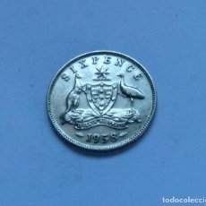 Monedas antiguas de Oceanía: MONEDA DE PLATA DE 6 PENIQUES DE AUSTRALIA AÑO 1958