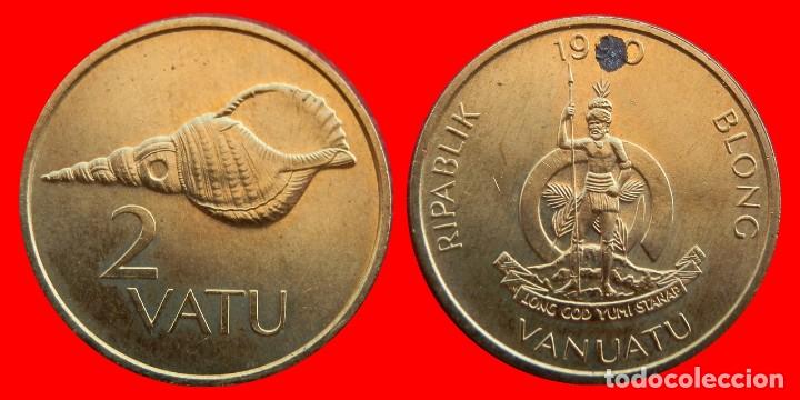 Alte M&uuml;nzen aus Ozeanien: 2 VATU 1990 SIN CIRCULAR VANUATU-0630SC