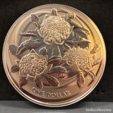 Monedas antiguas de Oceanía: MONEDA LINGOTE ONZA DE PLATA PURA - FLORES SILVESTRES - 2022 AUSTRALIA. Lote 361579005