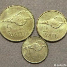 Monedas antiguas de Oceanía: 3 MONEDAS VANUATU SIN CIRCULAR. Lote 363199895