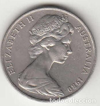 Monedas antiguas de Ocean&iacute;a: AUSTRALIA - MONEDA DE 20 CENTAVOS DE 1980 - Foto 1