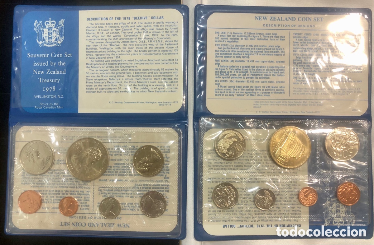 Monedas antiguas de Ocean&iacute;a: 2 Sets SC (sin circular) de 1978-Nueva Zelanda - Foto 1