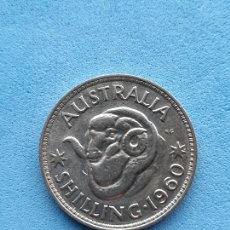 Monedas antiguas de Oceanía: AUSTRALIA. 1 CHELÍN. AÑO 1960. PLATA.. Lote 376931964