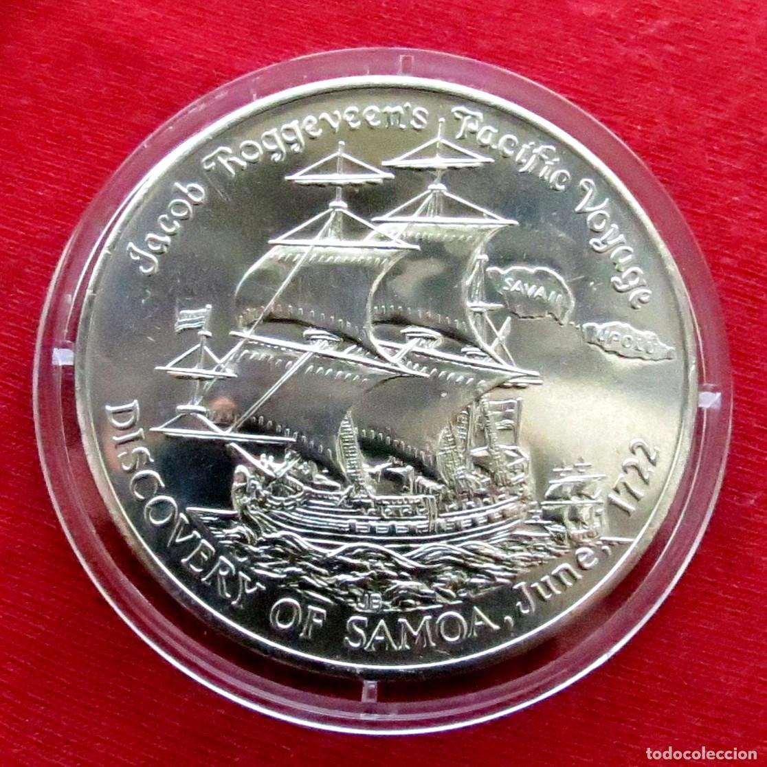Monedas antiguas de Ocean&iacute;a: Samoa 1 $ 1972 velero - Foto 1