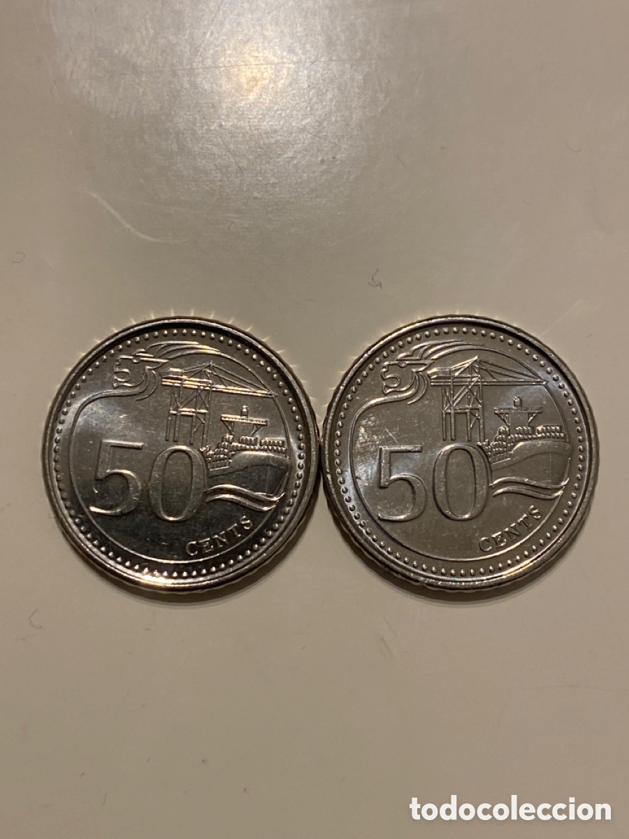 Monedas antiguas de Ocean&iacute;a: Monedas 50 c&eacute;ntimos Singapur 2013 circulada - Foto 2