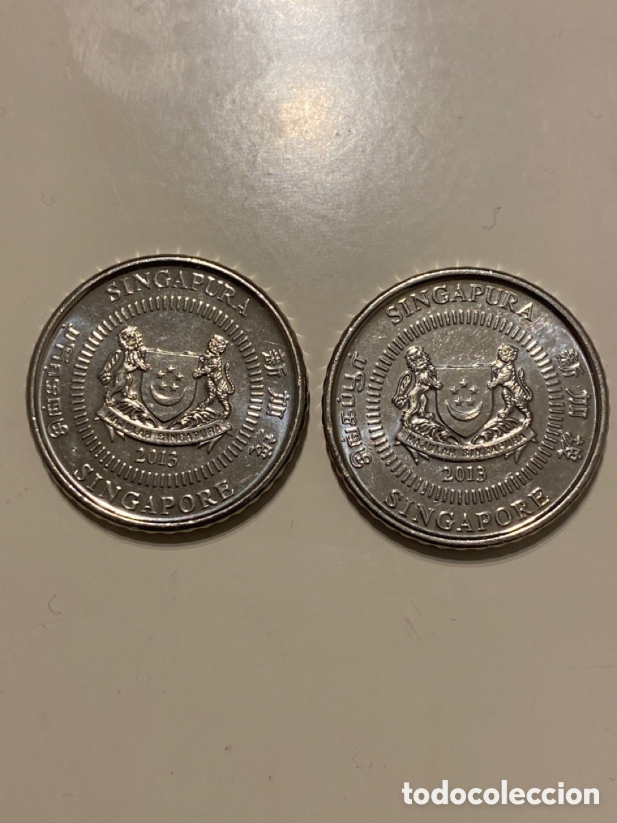 Monedas antiguas de Ocean&iacute;a: Monedas 50 c&eacute;ntimos Singapur 2013 circulada - Foto 1
