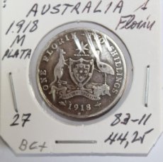 Monedas antiguas de Oceanía: MONEDA DE PLATA DE 1 FLORIN DE 1918 M KM 27 DE AUSTRALIA EN BC+