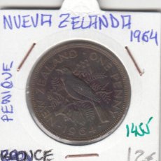 Monedas antiguas de Oceanía: CR1455 MONEDA NUEVA ZELANDA 1 PENIQUE 1964 BRONCE MBC+. Lote 402010639