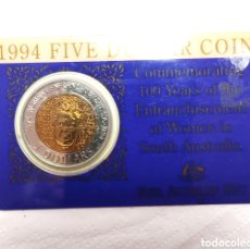 Monedas antiguas de Oceanía: MONEDA DE 5 DOLARES AUSTRALIA 1994. SIN CIRCULAR EN BLISTER ORIGINAL. Lote 402184614