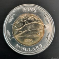Monedas antiguas de Oceanía: #12. KEELING COCOS ISLANDS 5 DOLLARS 2004 TIBURON BLANCO UNC BIMETALICA. Lote 402209129