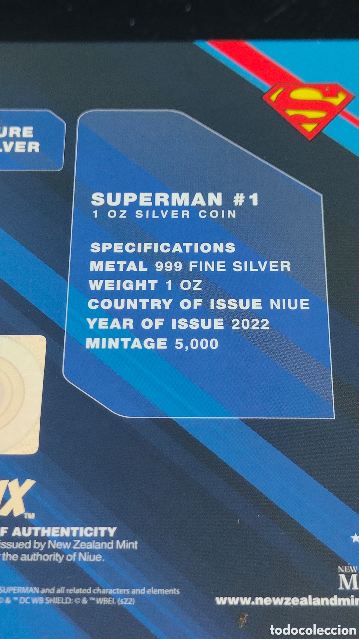 Monedas antiguas de Ocean&iacute;a: Lingote Plata Superman - Foto 3