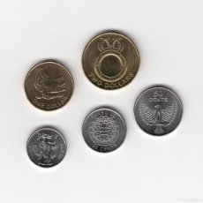 Monete antiche di Oceania: ISLAS SALOMÓN LOTE 5 VALORES 10 - 20 - 50 CÉNTIMOS Y 1 - 2 DÓLARES 2012 4º RETRATO