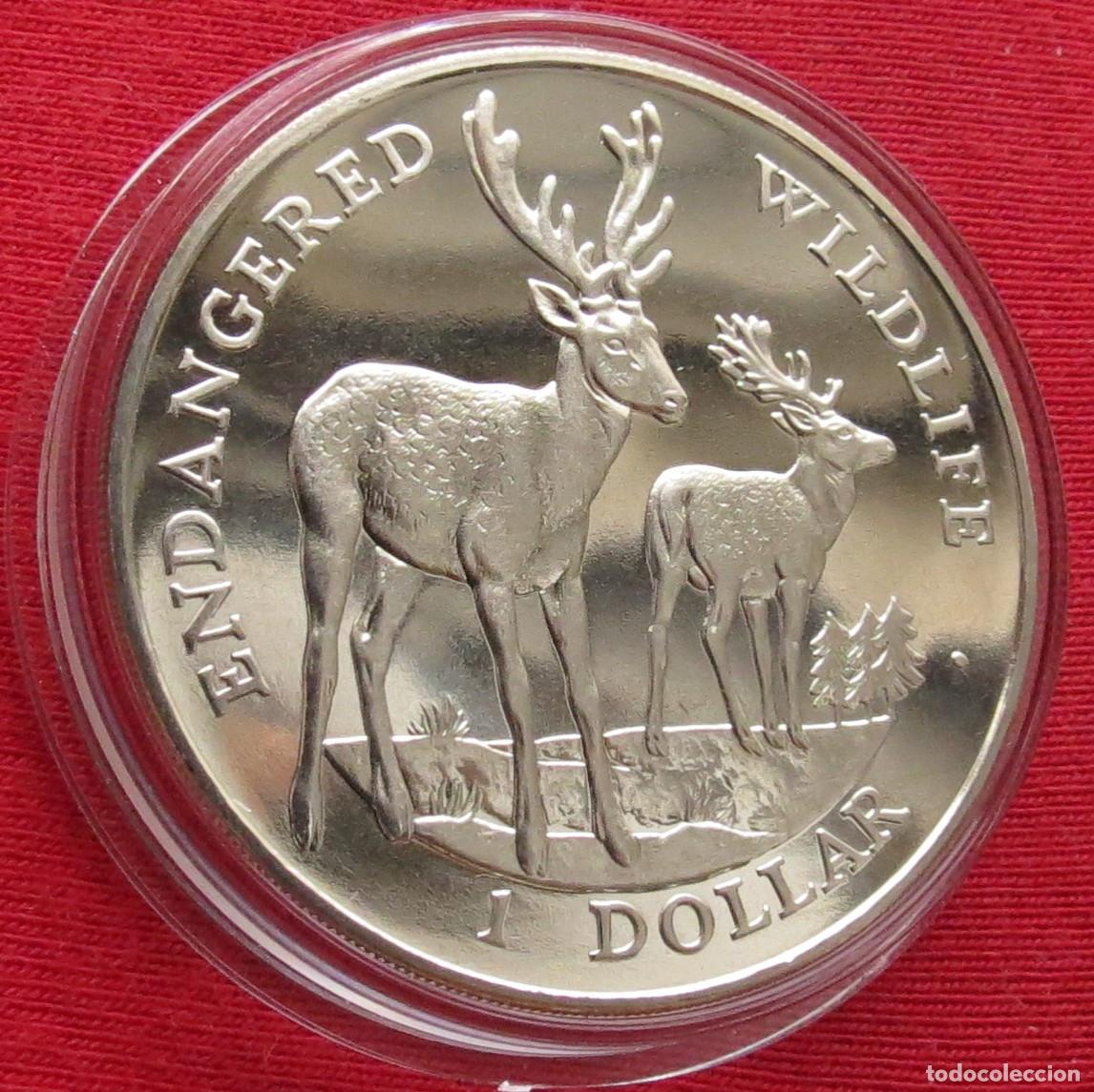 Monedas antiguas de Ocean&iacute;a: Cook isl. 1 $ 1996 ciervo - Foto 1