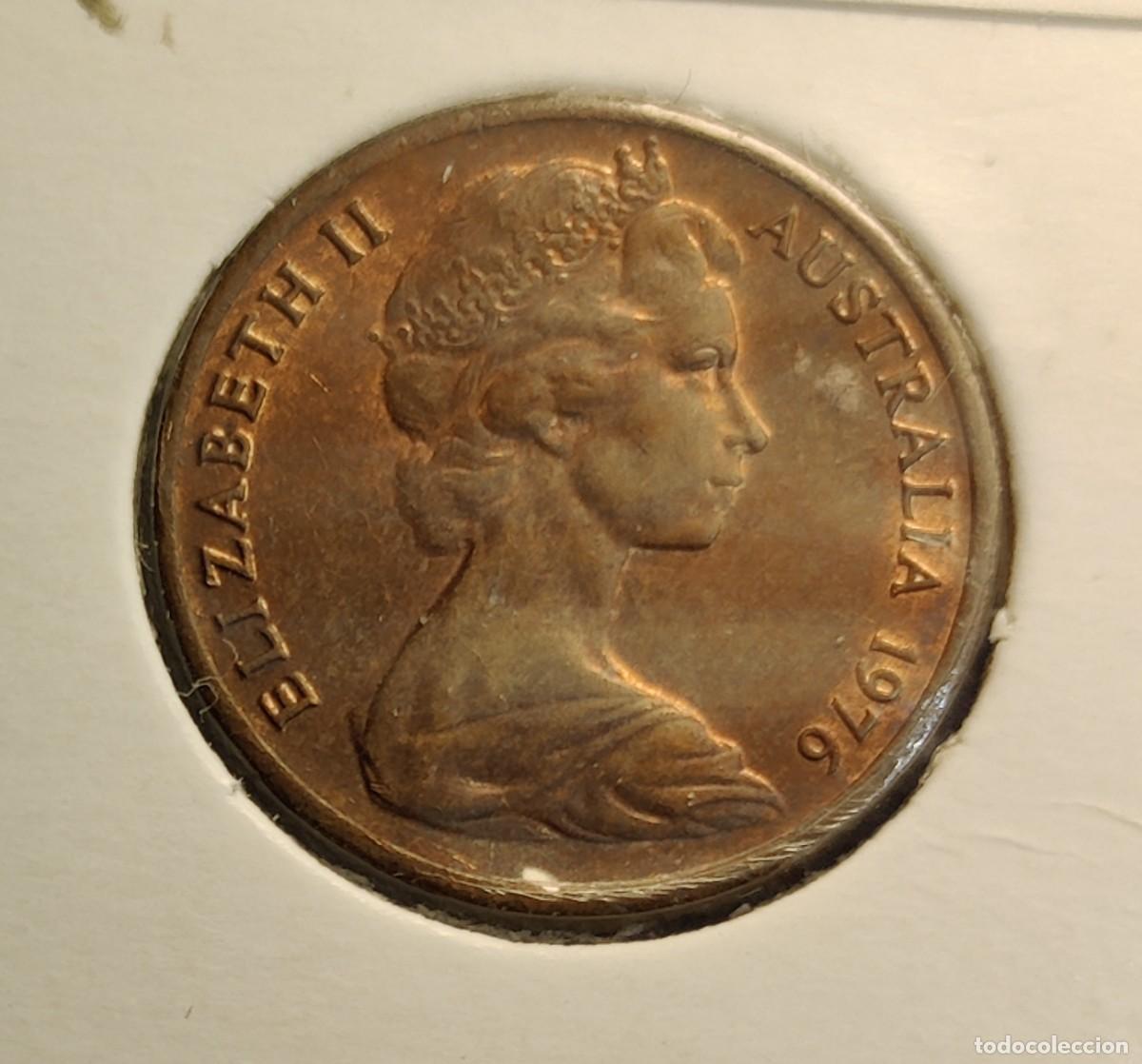 Monedas antiguas de Ocean&iacute;a: Australia 1 cent c&eacute;ntimo 1976 - Foto 2