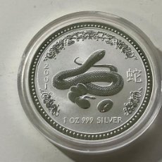 Monedas antiguas de Oceanía: AUSTRALIA 1 DÓLAR DOLLAR PLATA PURA 2001 - AÑO LUNAR - AÑO DE LA SERPIENTE - YEAR OF THE SNAKE