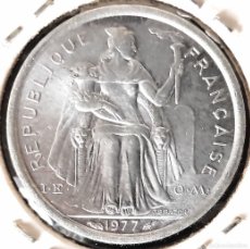 Monedas antiguas de Oceanía: POLYNESIA FRANCESA (1962-) - 1 FRANCO 1977 - COLECTIVIDAD FRANCESA DE ULTRAMAR - A - 1,30 GR. ALUMIN