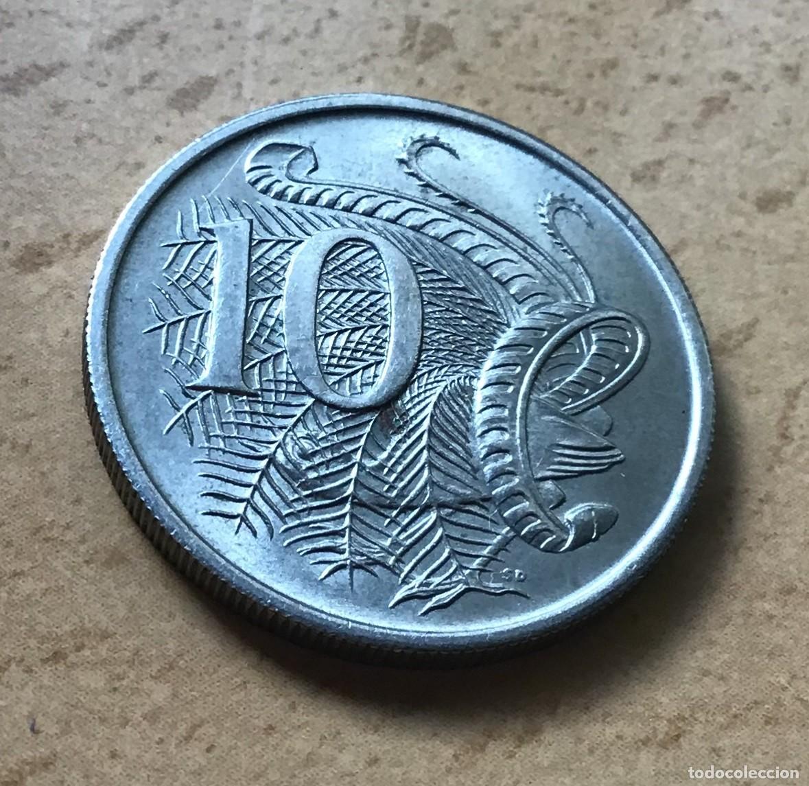 Monedas antiguas de Ocean&iacute;a: 10 centavos de Australia. A&ntilde;o 1966 - Foto 1