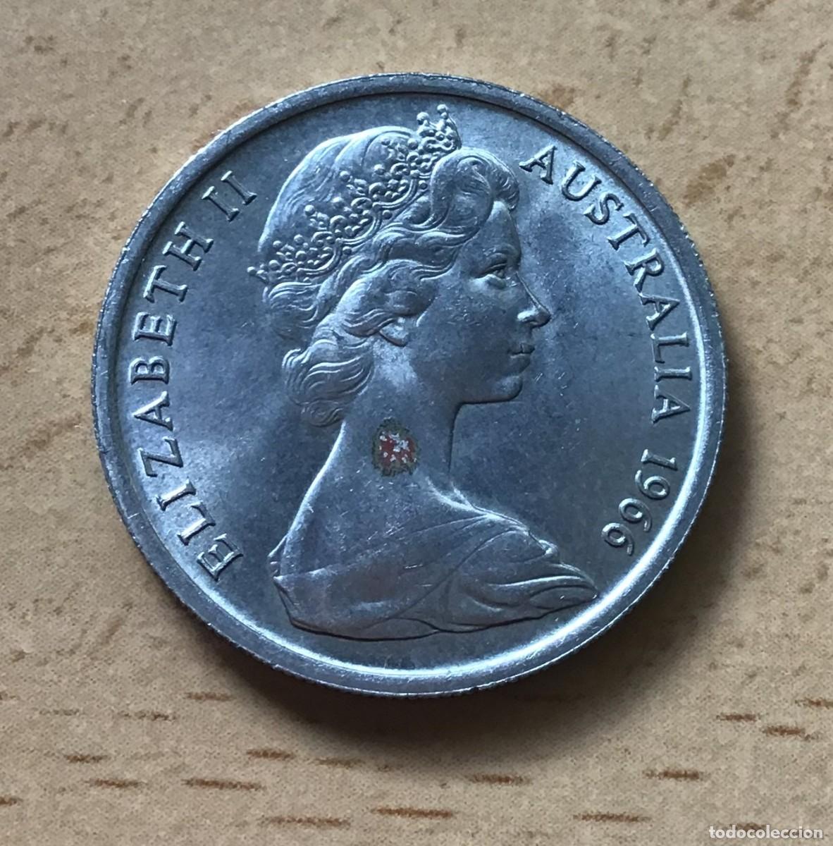 Monedas antiguas de Ocean&iacute;a: 10 centavos de Australia. A&ntilde;o 1966 - Foto 2