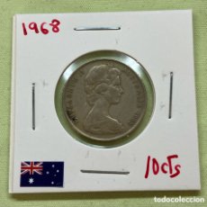 Monedas antiguas de Oceanía: AUSTRALIA, 1968, 10 CENTAVOS