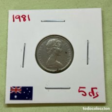 Monedas antiguas de Oceanía: AUSTRALIA, 1981, 5 CENTAVOS