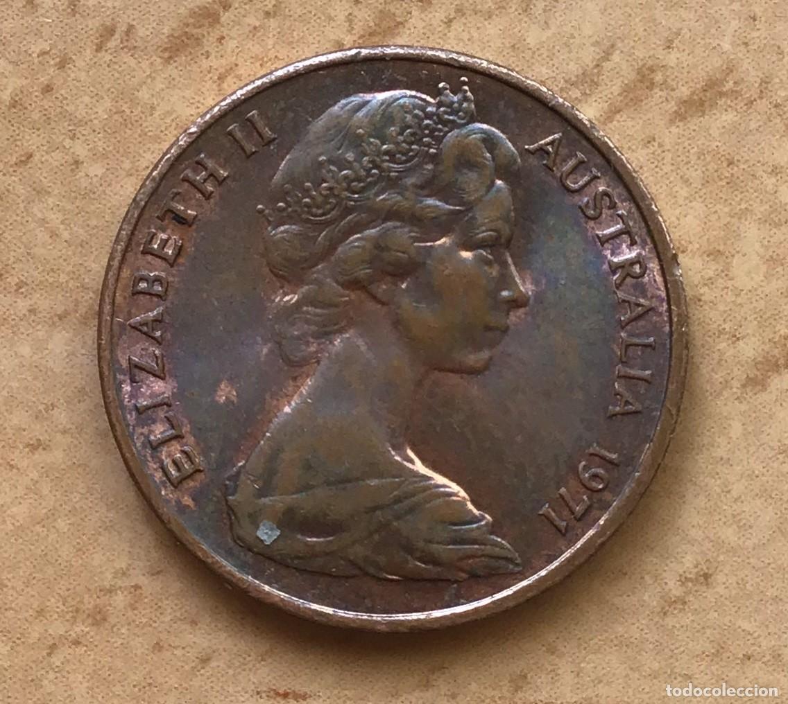 Monedas antiguas de Ocean&iacute;a: 1 centavo de Australia. A&ntilde;o 1971 - Foto 2