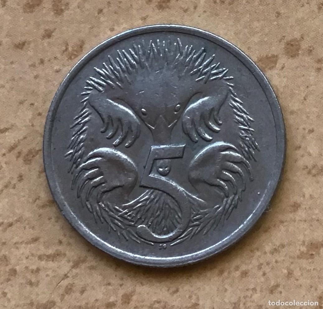 Monedas antiguas de Ocean&iacute;a: 5 centavos de Australia. A&ntilde;o 1981