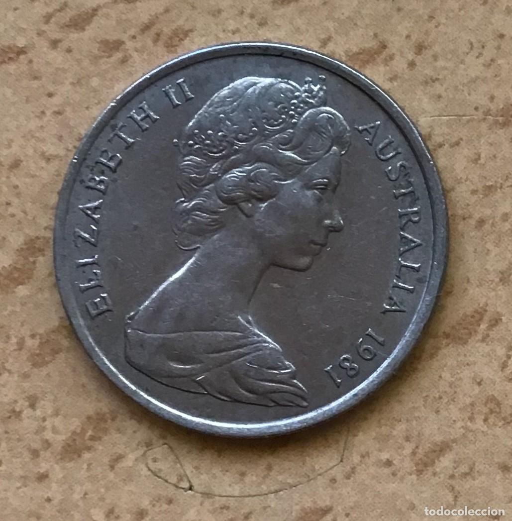 Monedas antiguas de Ocean&iacute;a: 5 centavos de Australia. A&ntilde;o 1981 - Foto 2