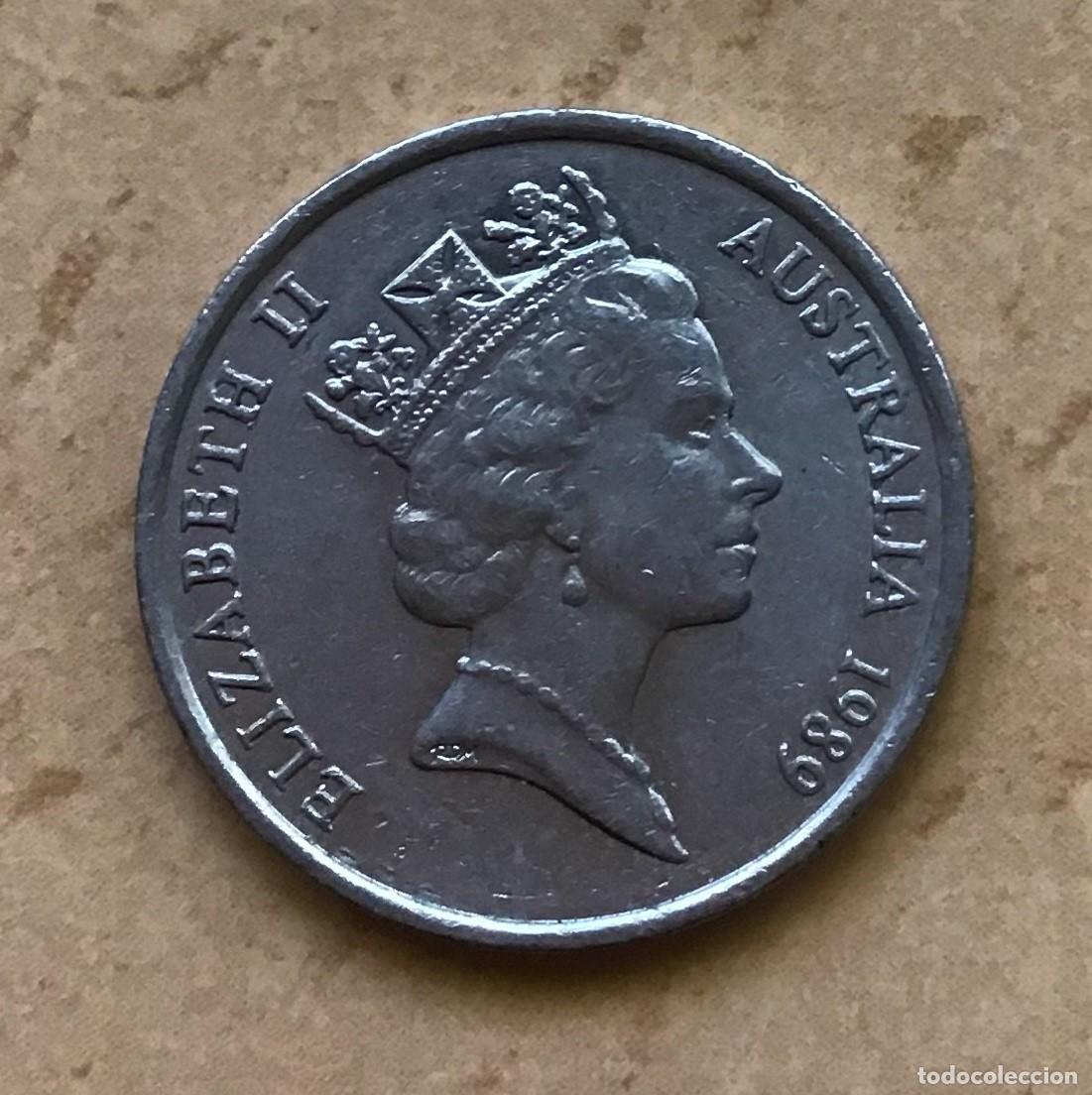 Monedas antiguas de Ocean&iacute;a: 5 centavos de Australia. A&ntilde;o 1989 - Foto 2