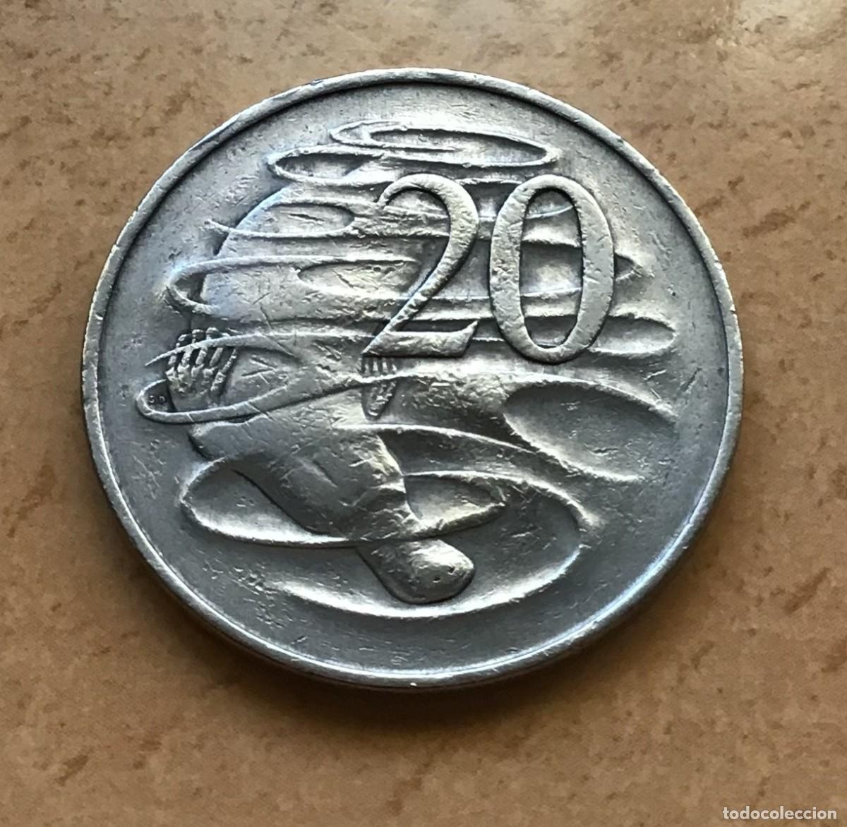 Monedas antiguas de Ocean&iacute;a: 20 centavos de Australia. A&ntilde;o 1966 - Foto 1