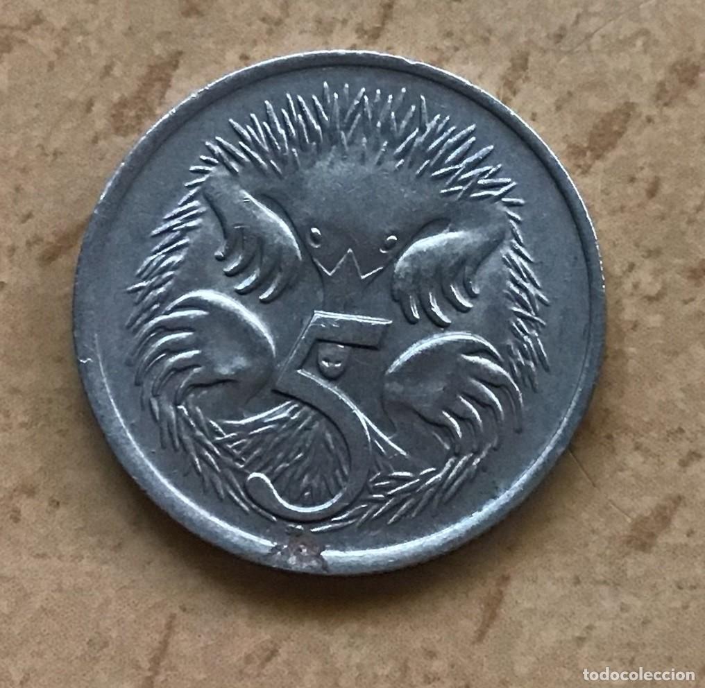 Monedas antiguas de Ocean&iacute;a: 5 centavos de Australia. A&ntilde;o 1967