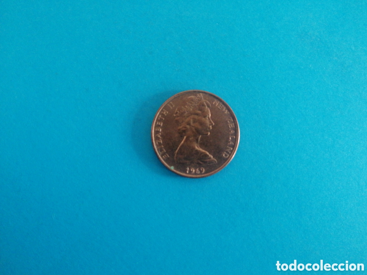Monedas antiguas de Ocean&iacute;a: 2 cents de Nueva Zelanda 1969 - Foto 2