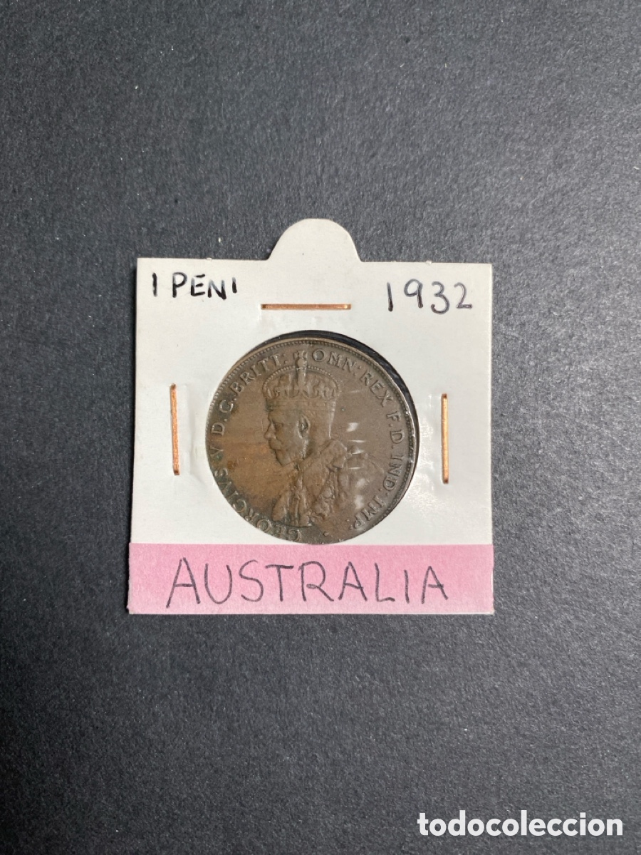 Monedas antiguas de Ocean&iacute;a: Moneda de Australia 1 penny - Foto 1