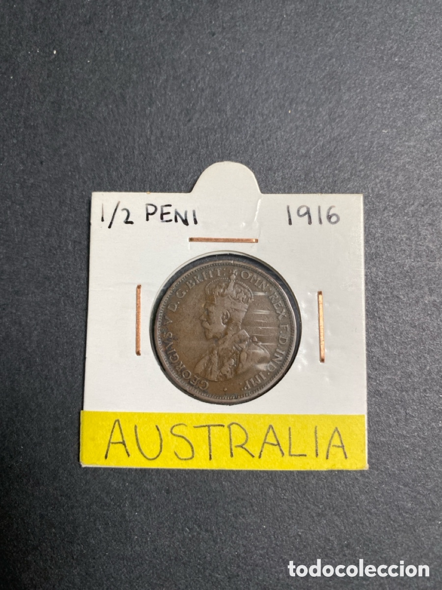 Monedas antiguas de Ocean&iacute;a: Moneda de Australia 1/2 penny - Foto 1