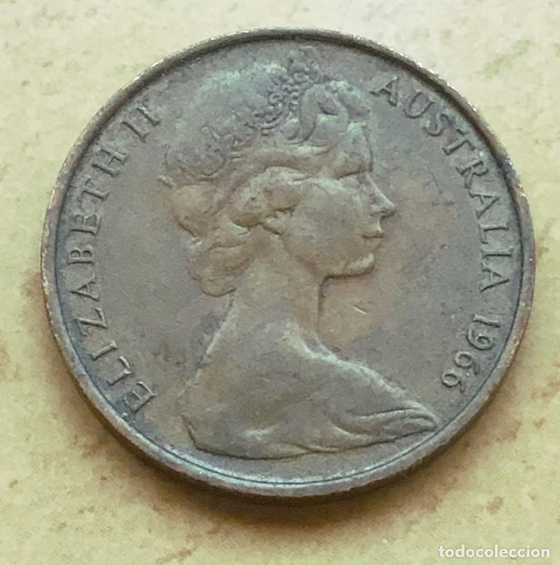 Monedas antiguas de Ocean&iacute;a: 2 centavos de Australia. A&ntilde;o 1966 - Foto 2