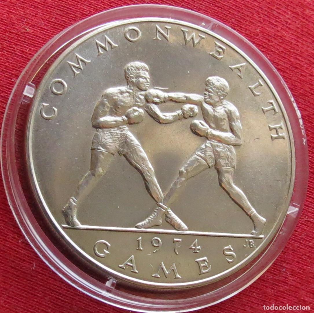 Monedas antiguas de Ocean&iacute;a: Samoa 1 $ 1974 boxeo - Foto 1