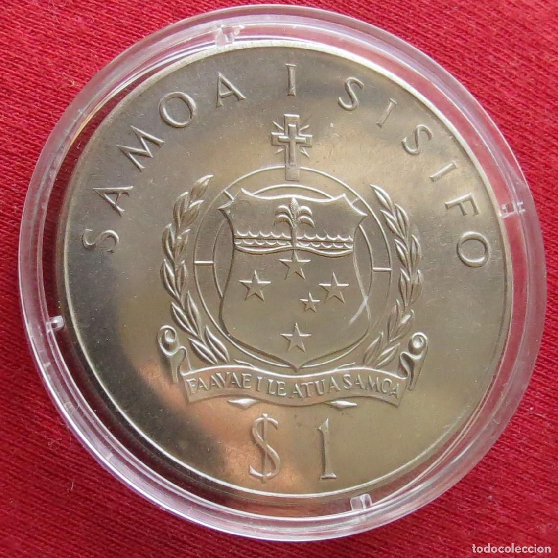 Monedas antiguas de Ocean&iacute;a: Samoa 1 $ 1974 boxeo - Foto 2