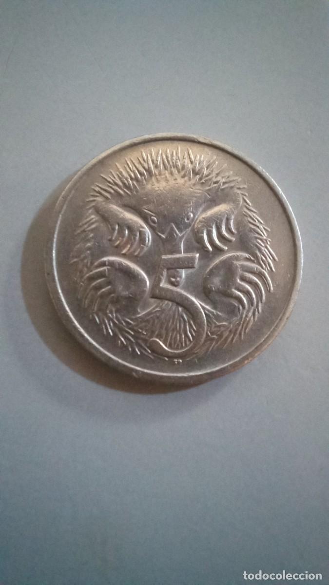 Monedas antiguas de Ocean&iacute;a: Moneda de Australia de 5 centavos, Equidna, 1983 - Foto 2